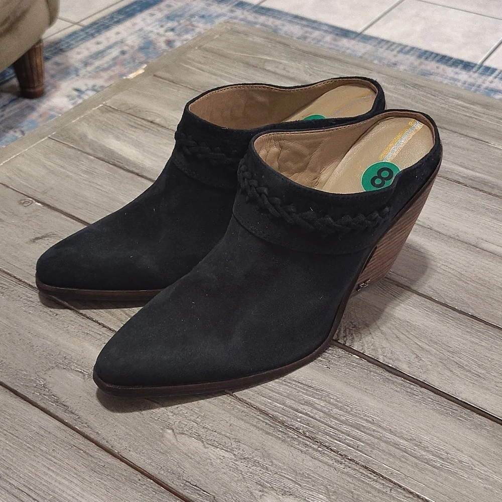 New Sam Edelman Alison Leather Mules In Black Size Woman's 8